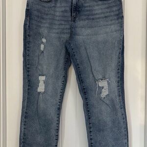 Levi's Straight Leg Distressed Gray Jeans